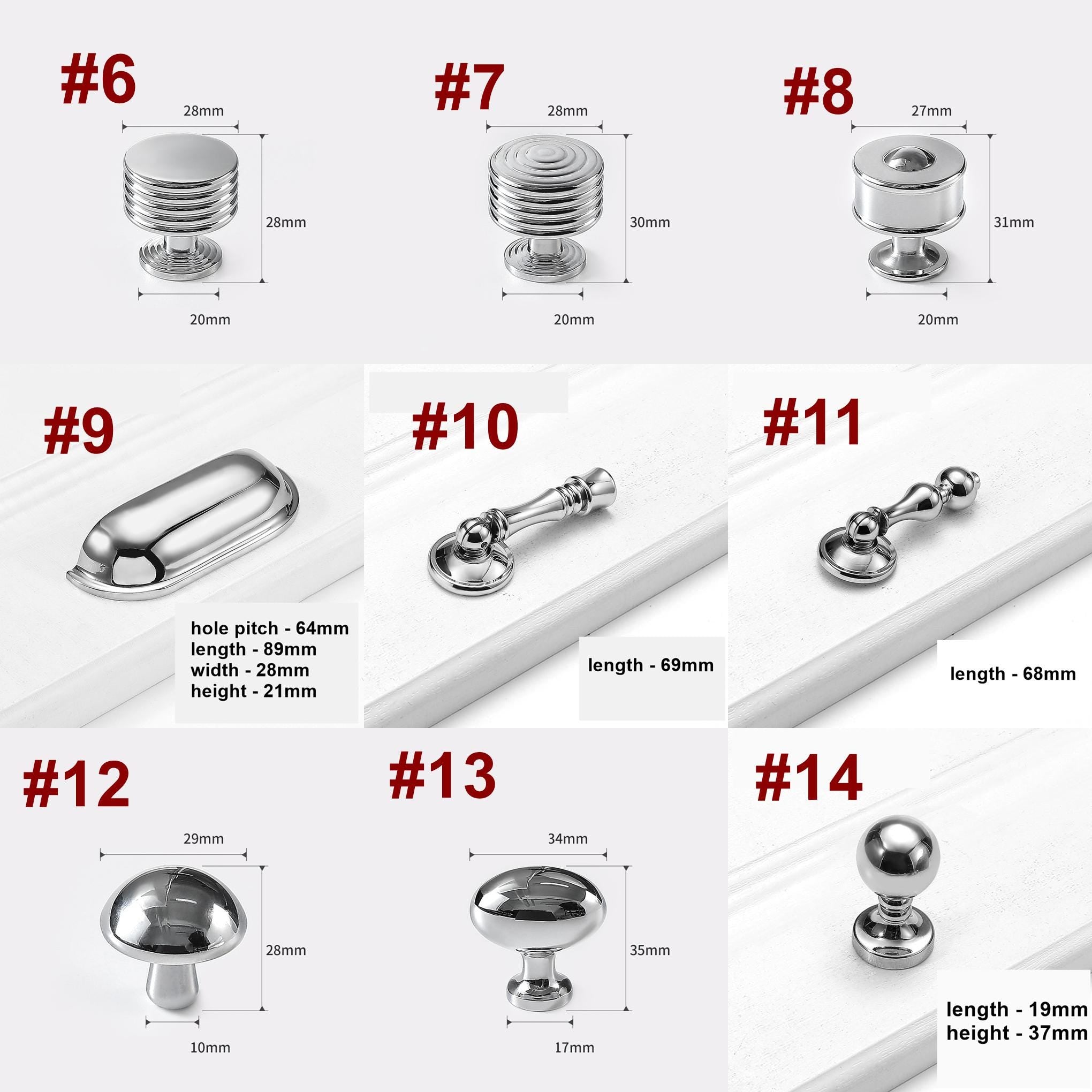 Chrome Solid Brass Cabinet Knobs Modern Mirror Polished Drawer Pulls Luxury Kitchens Bathrooms Dressers Furniture in Minimalist Art Deco