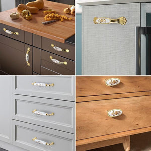 Ceramic Cabinet Pulls & Knobs - White Finish Decorative Hardware - #6 - 96mm / 1pc