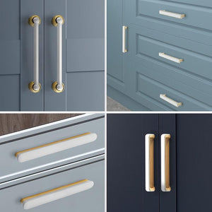 Alloy Minimalist Cabinet Pulls & Knobs - White Finish for Cabinets - #3 / 1pc