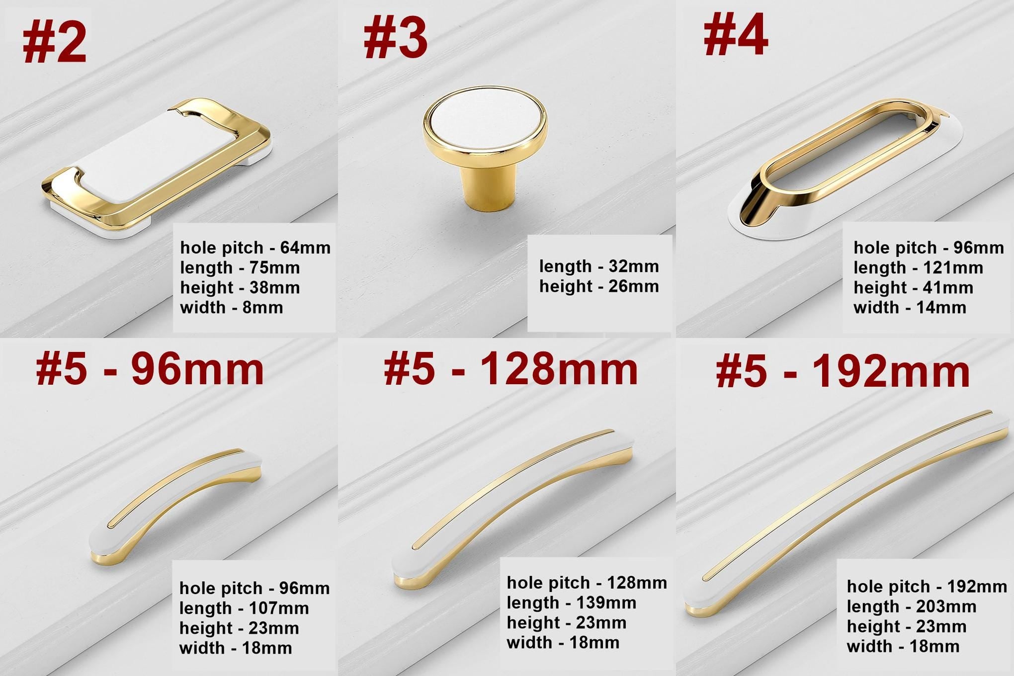 White Gold Metal Cabinet Handles Modern Minimalist Drawer Pulls Kitchen Bathroom Wardrobe Dresser Elegant Furniture Handle Knob Set