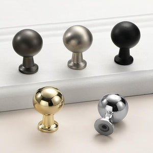 Alloy Round Cabinet Pulls & Knobs - Brushed Nickel Finish Hardware - Gold / 1pc