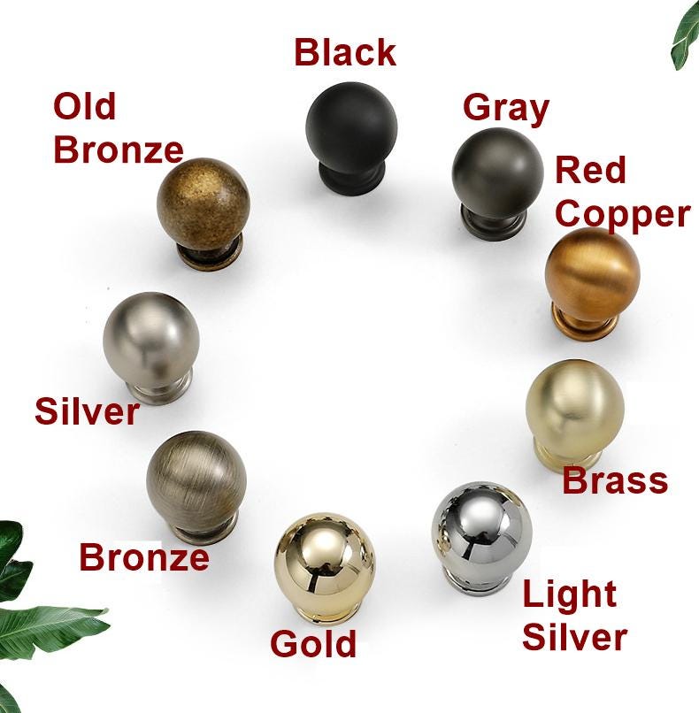Alloy Neoclassical Cabinet Pulls & Knobs - Black Finish Hardware - Brass / 1pc