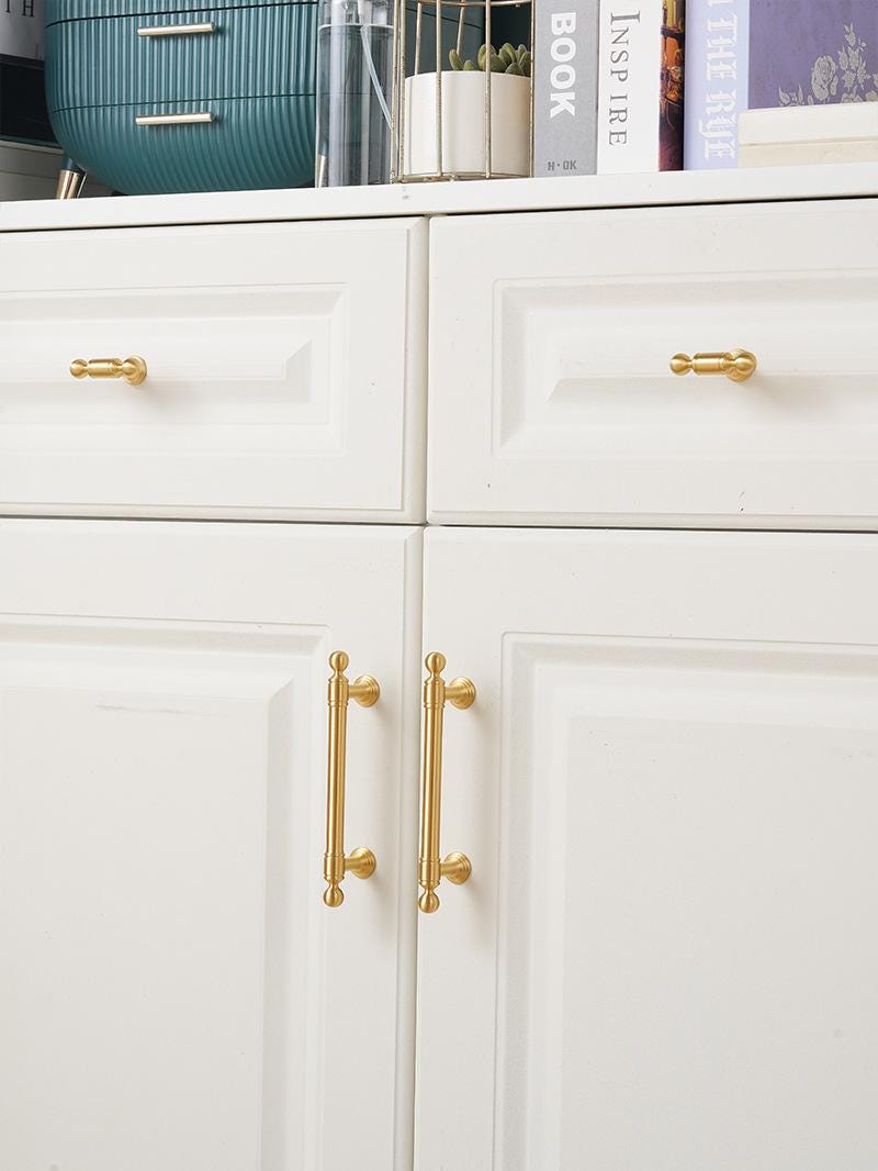 Classic Gold Solid Brass Cabinet Pulls and Knobs Set Elegant Brass Handles Drawer Cupboard Wardrobe Vintage Style Kitchen Furniture Hardware