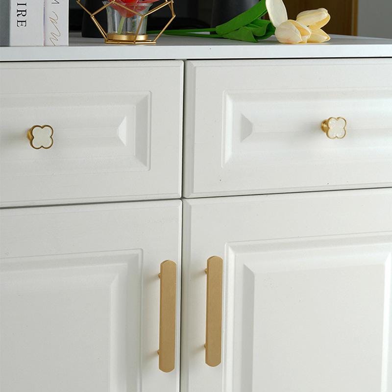 Solid Brass Round Cabinet Pulls & Knobs - Brushed Gold Finish - #4 - 96mm / 1pc