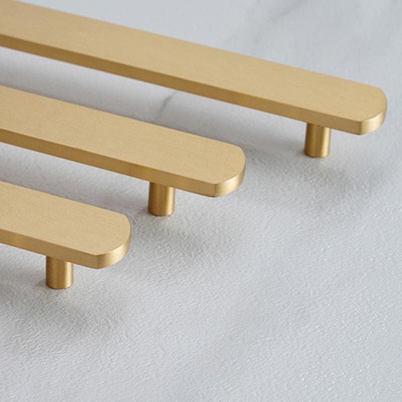 Solid Brass Round Cabinet Pulls & Knobs - Brushed Gold Finish - #4 - 128mm / 1pc