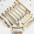Luxury Gold Crystal Metal Cabinet Handles Deco Glamorous Drawer Pulls Diamond Glass Knobs Furniture Hardware Kitchen Closet Dresser Cupboard