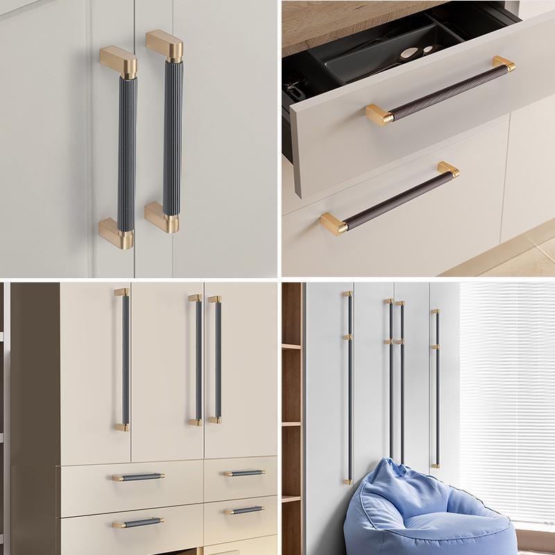 Modern Minimalist Metal Cabinet Handles Scandinavian Wood Metal Drawer Pulls Gold Silver Brown Closet Dresser Kitchen Furniture Hardware