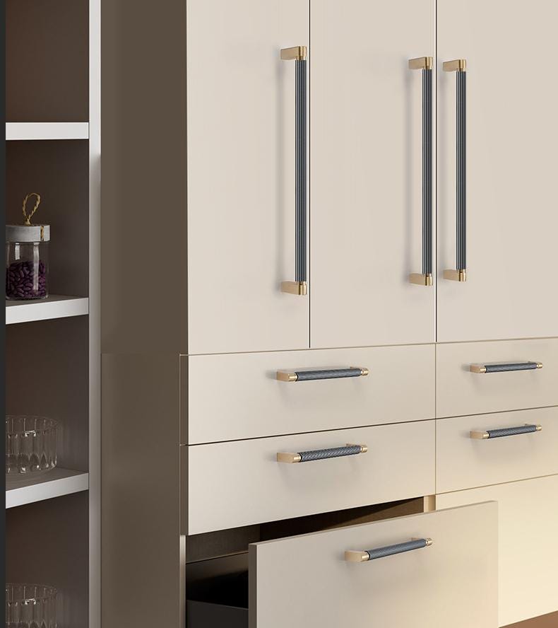 Alloy Wood Cabinet Pulls & Knobs - Silver Finish Furniture Hardware - 790mm Gray / 1pc