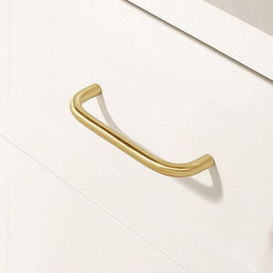 Solid Brass Round Cabinet Pulls & Knobs - Brushed Gold Finish - #3 - 192mm / 1pc