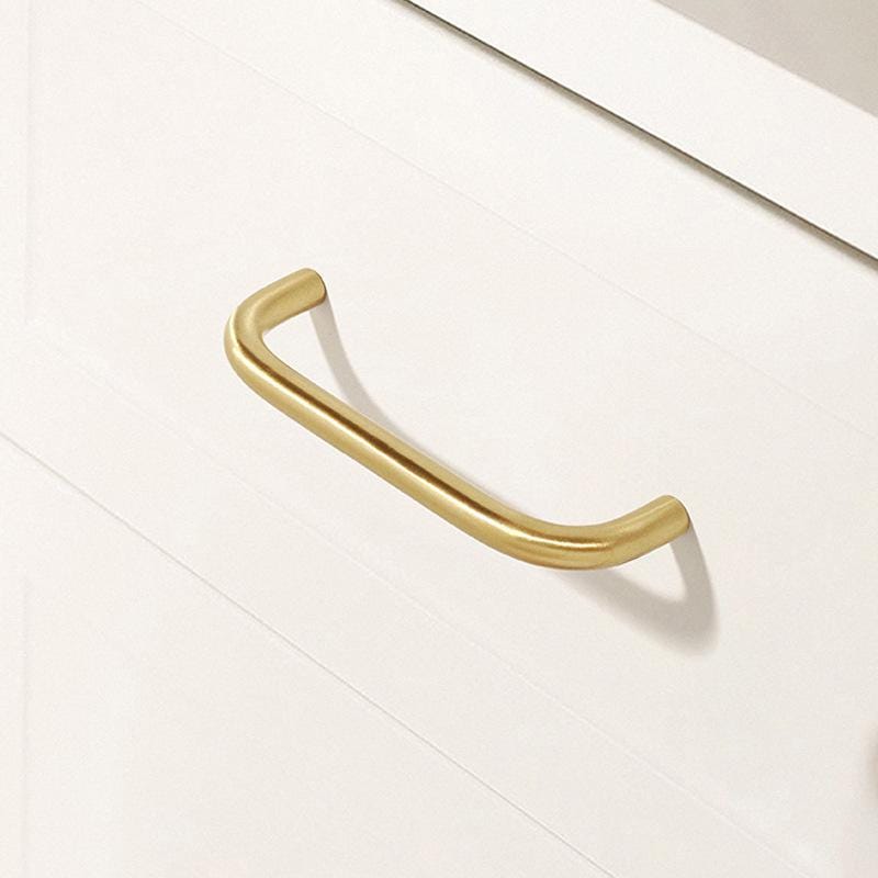 Solid Brass Round Cabinet Pulls & Knobs - Brushed Gold Finish - #3 - 192mm / 1pc