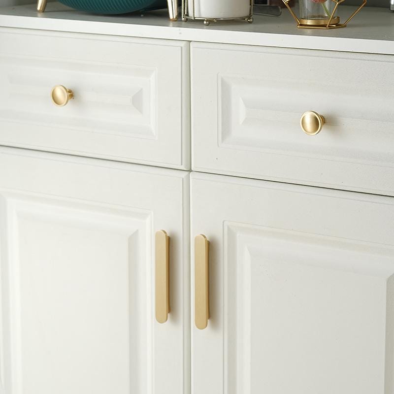 Solid Brass Cabinet Handles Knobs Set Matte Gold Finish for Modern and Classic Kitchen Furniture Drawers Doors and Cupboards Upgrade Decor