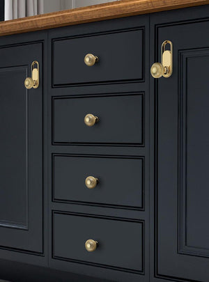 Alloy Geometric Cabinet Pulls & Knobs - Matte Gold Finish Hardware - #4 - 25mm / 1pc