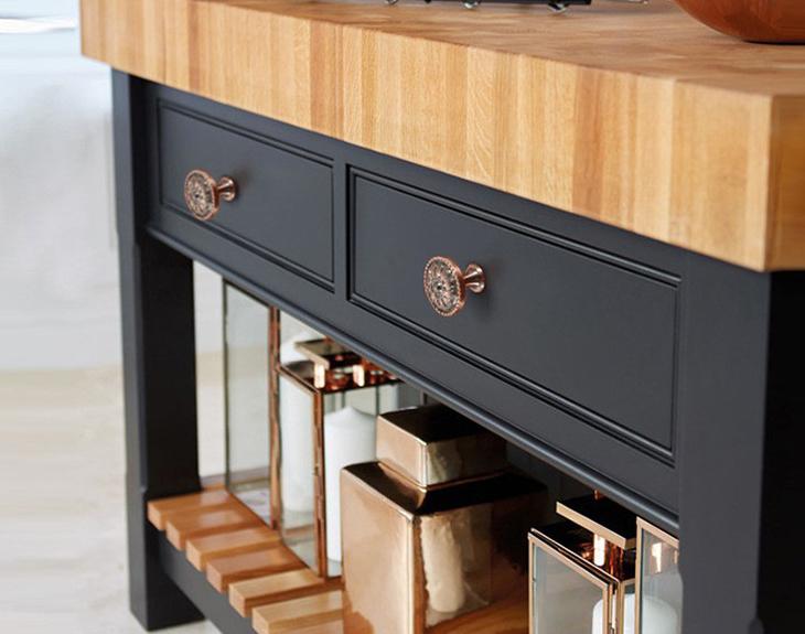 Alloy Floral Cabinet Pulls & Knobs - Black Finish for Wardrobes - #8 / 1pc
