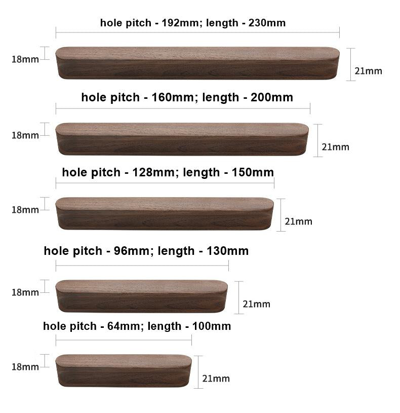 Natural Wood Cabinet Drawer Handles Scandinavian Minimalist Beech Walnut Furniture Pulls Modern Closet Cupboard Door Knobs Handle
