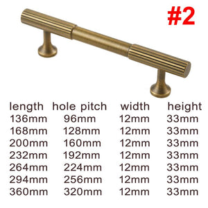 Solid Brass Knurled Cabinet Pulls & Knobs - Bronze Finish Hardware - #2 - 128mm / 1pc