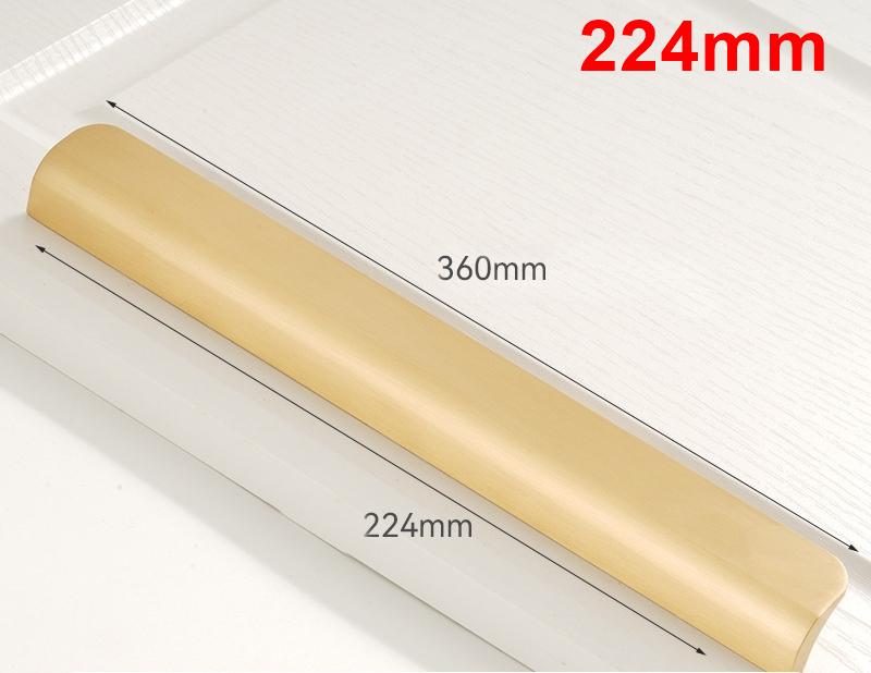 Solid Brass Edge Pull Handles for Drawers Cabinets Kitchen Furniture Modern Minimalist Brushed Gold Hardware for Wardrobe Cupboard Doors
