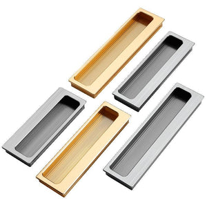 Alloy Recessed Flush Cabinet Pulls - Black Finish for DIY Projects - Gold - 175mm / 1pc