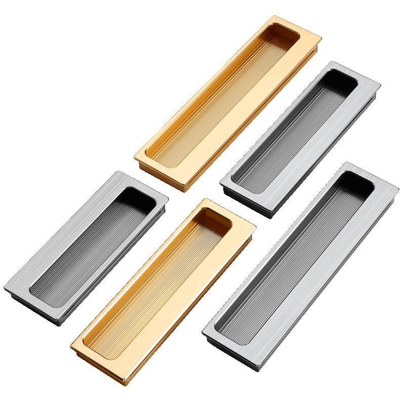 Alloy Recessed Flush Cabinet Pulls - Black Finish for DIY Projects - Gold - 175mm / 1pc