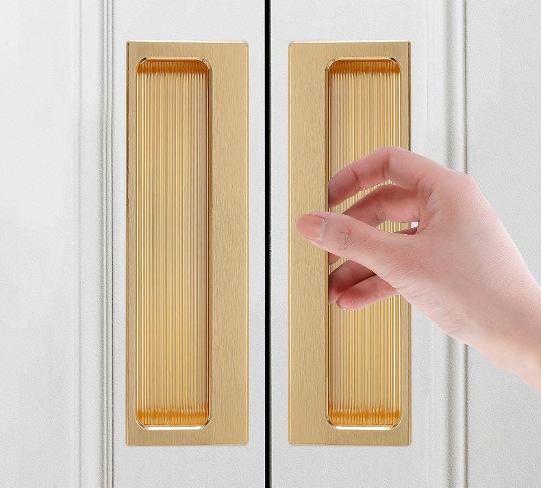 Modern Minimalist Gold Black Recessed Metal Cabinet Pull Handles Luxury Aluminum Alloy Drawer Door Handle Kitchen Wardrobe Furniture Decor
