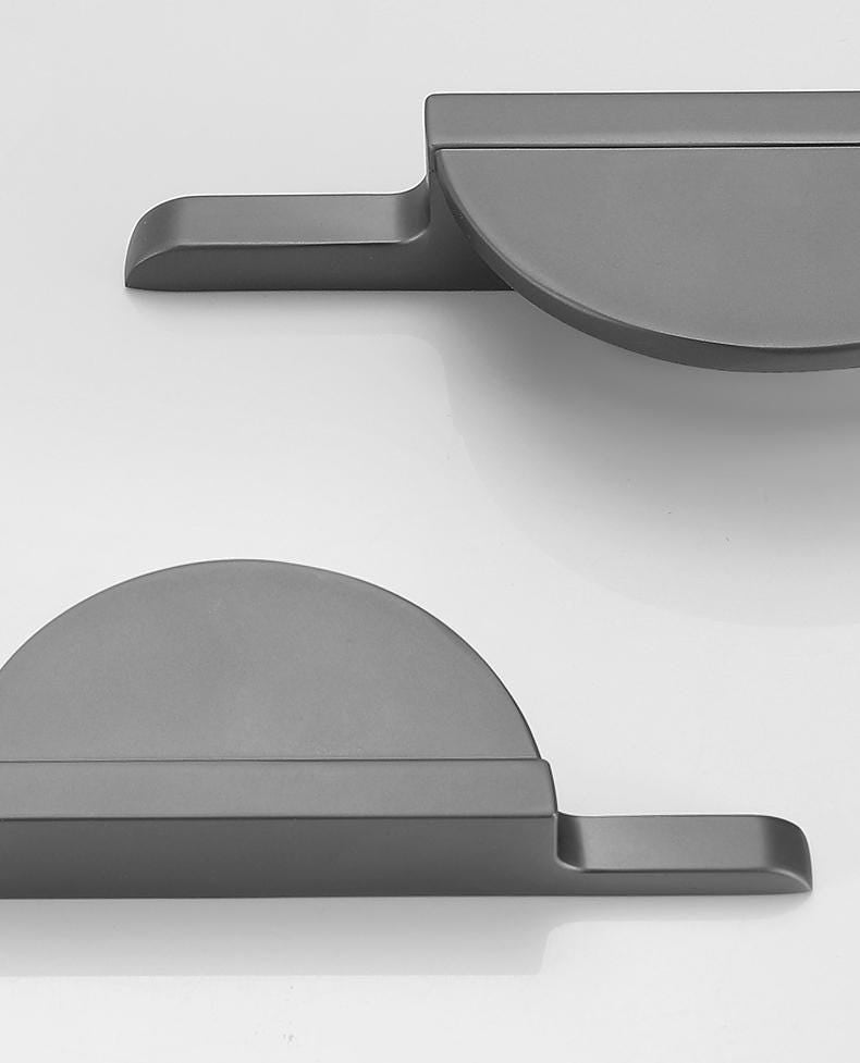 Modern Minimalist Geometric Metal Cabinet Handles Black Gold Semi Circle Drawer Pulls Scandinavian Style Furniture Door Knobs Kitchen Closet