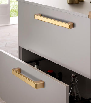 Alloy Geometric Cabinet Pulls & Knobs - Black Finish for Cabinets - 128mm Gold / 1pc