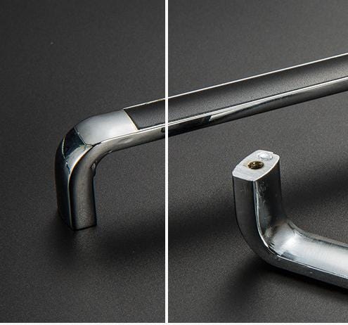 Modern Minimalist Chrome Metal Cabinet Handles Art Deco Drawer Pulls Black White Knobs Luxury Furniture Hardware Kitchen Bathroom Wardrobe