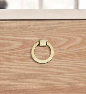 Solid Brass Round Cabinet Pulls & Knobs - Brushed Gold Finish - #8 / 1pc