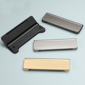 Alloy Minimalist Cabinet Pulls & Knobs - Brushed Gold Finish - Gray / 1pc