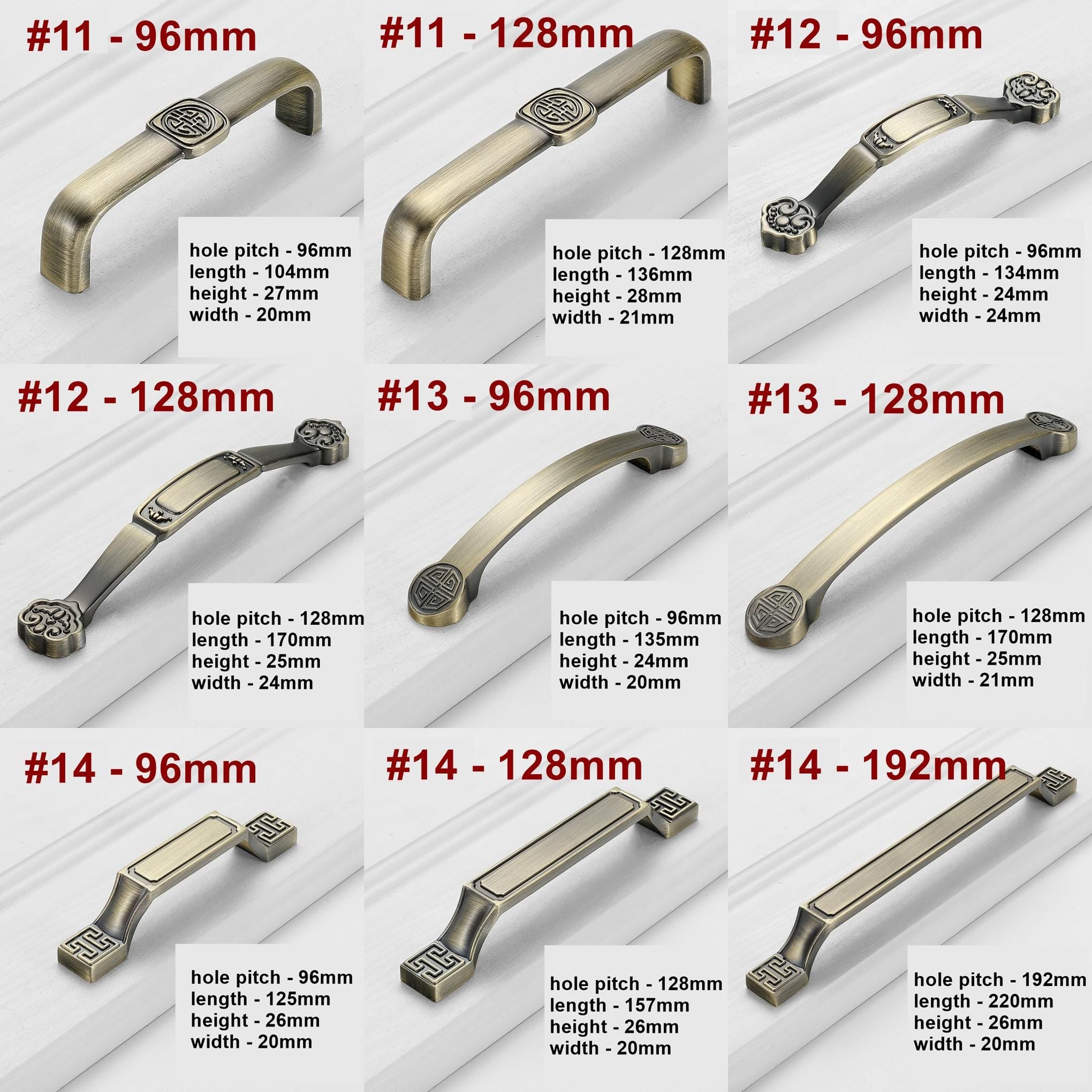 Alloy Geometric Cabinet Pulls & Knobs - Bronze Finish for Cabinets - #5 / 1pc