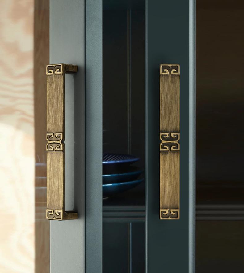 Alloy Geometric Cabinet Pulls & Knobs - Bronze Finish for Cabinets - #8 - 96mm / 1pc