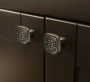 Alloy Geometric Cabinet Pulls & Knobs - Bronze Finish for Cabinets - #9 - 96mm / 1pc