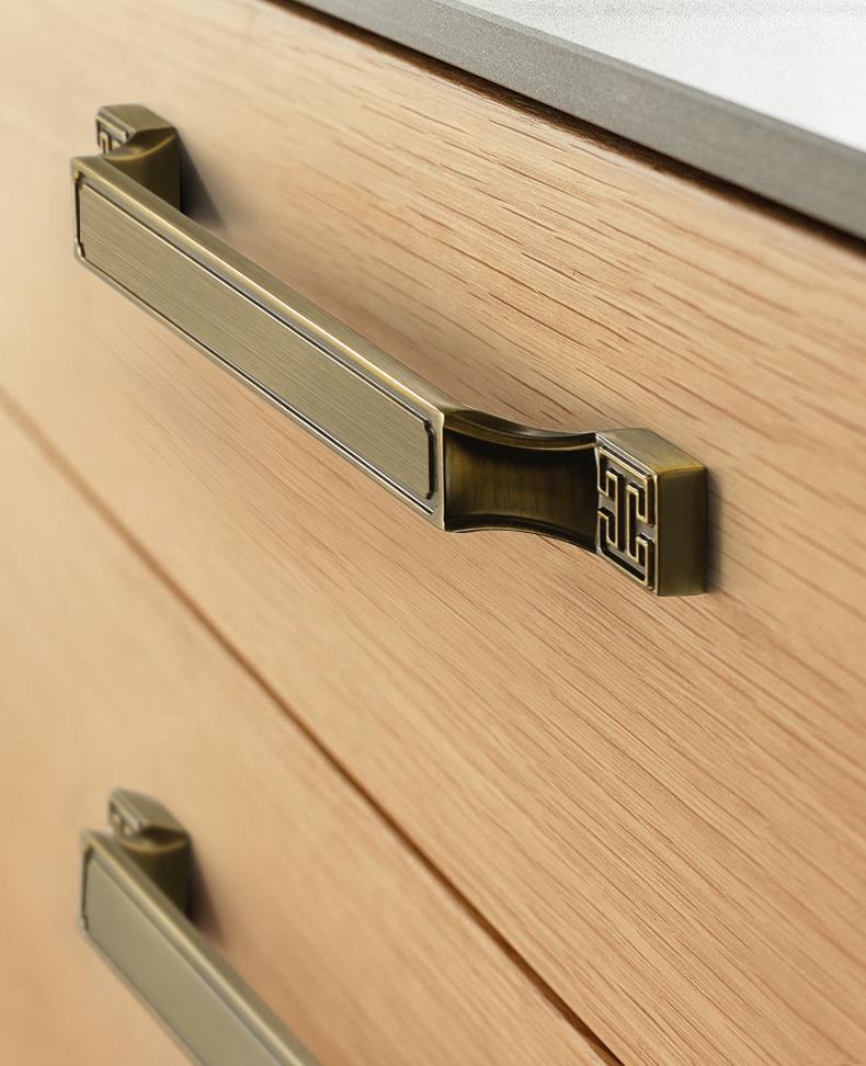 Alloy Geometric Cabinet Pulls & Knobs - Bronze Finish for Cabinets - #8 - 128mm / 1pc