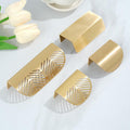 Solid Brass Leaf Cabinet Edge Pulls - Gold Finish for Wardrobes - #1 - 60mm / 1pc