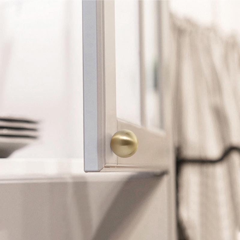 Solid Brass Cabinet Knobs Modern Round Ball Shape Minimalist Drawer Pulls Gold Finish Furniture Handles Wardrobe Kitchen Hardware