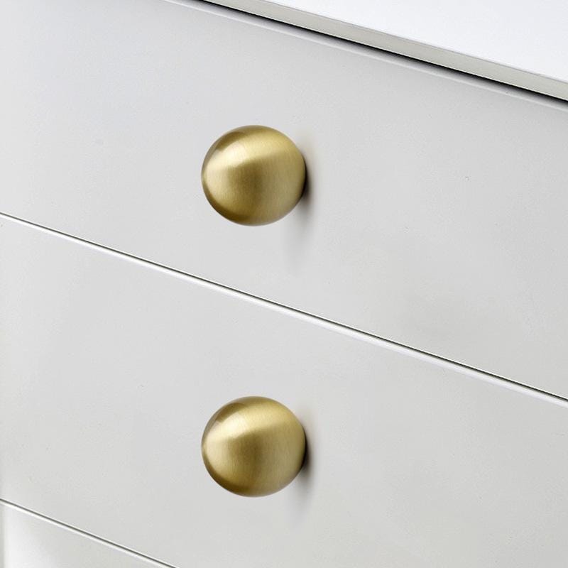 Solid Brass Cabinet Knobs Modern Round Ball Shape Minimalist Drawer Pulls Gold Finish Furniture Handles Wardrobe Kitchen Hardware