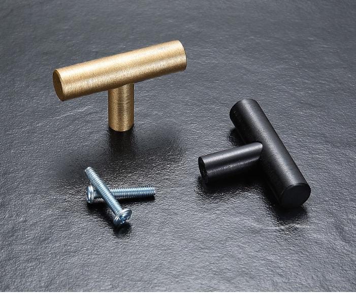 Modern Minimalist Metal Cabinet Handles Black Gold T Bar Drawer Pulls Scandinavian Kitchen Wardrobe Knobs Furniture Hardware Door Handles