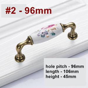 Ceramic Cabinet Pulls & Knobs - Antique Bronze Finish for Cabinets - #2 - 128mm / 1pc