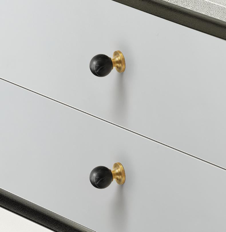 Modern Solid Brass Marble Wood Cabinet Knobs Minimalist Drawer Pulls Neoclassical Wardrobe Handles Round Furniture Hardware Door Knobs
