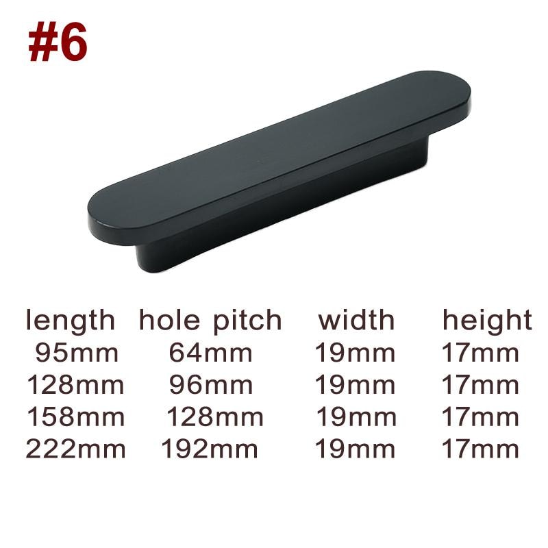 Solid Brass Minimalist Cabinet Pulls & Knobs - Black Finish Hardware - #3 / 1pc