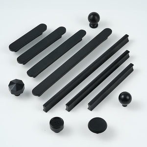 Solid Brass Minimalist Cabinet Pulls & Knobs - Black Finish Hardware - #1 / 1pc