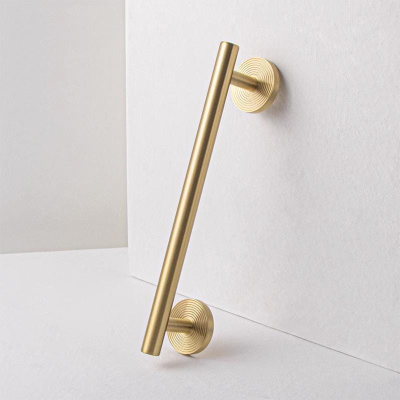 Solid Brass Cabinet Handles Knobs Set Brushed Gold Modern Pulls for Kitchen Cabinets Wardrobe Drawers Furniture Cupboard Closet Doors
