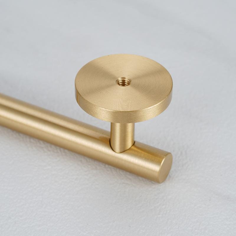 Solid Brass Cabinet Handles Knobs Set Brushed Gold Modern Pulls for Kitchen Cabinets Wardrobe Drawers Furniture Cupboard Closet Doors