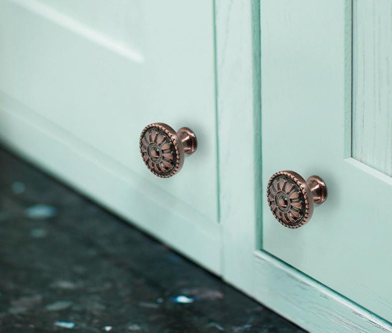 Alloy Round Cabinet Pulls & Knobs - Black Finish for DIY Projects - #4 Round / 1pc