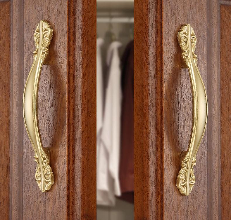 Vintage Baroque Metal Cabinet Handles Classic Drawer Pulls Gold Bronze Black Copper Ivory Furniture Knobs Retro Floral Door Hardware