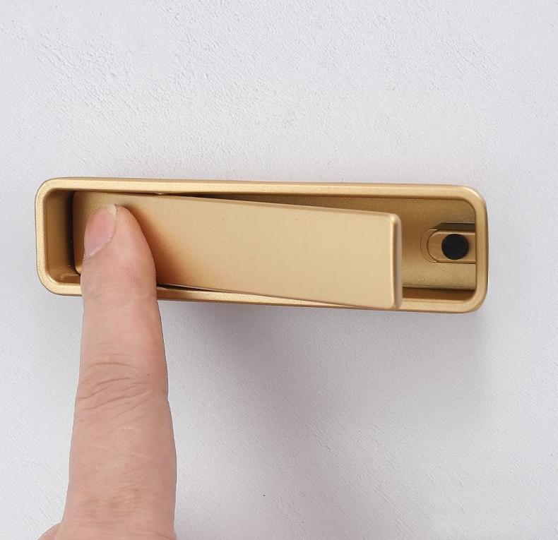 Modern Minimalist Rectangular Metal Cabinet Handles Matte Black Satin Gold Drawer Pulls Furniture Knobs Kitchen Wardrobe Door Hardware