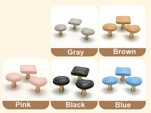 Alloy Square Cabinet Pulls & Knobs - Black Finish for Wardrobes - #1 Brown / 1pc