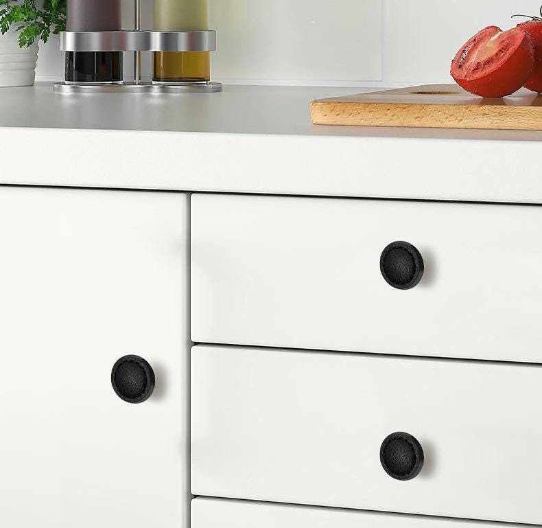 Leather Metal Cabinet Knobs for Kids Room Heart Round Square Drawer Pulls Colorful Modern Wardrobe Handles Soft Touch Furniture Hardware