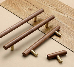 Wood Cabinet Pulls & Knobs - Minimalist Hardware for DIY Projects - 192mm Walnut / 1pc