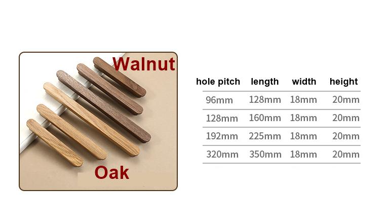 Minimalist Wooden Metal Cabinet Handles Japandi Drawer Pulls Scandinavian Solid Wood Knobs for Kitchen Wardrobe Furniture Closet Drawers