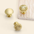 Solid Brass Fluted Cabinet Pulls & Knobs - Gold Finish for Cabinets - #1 / 1pc